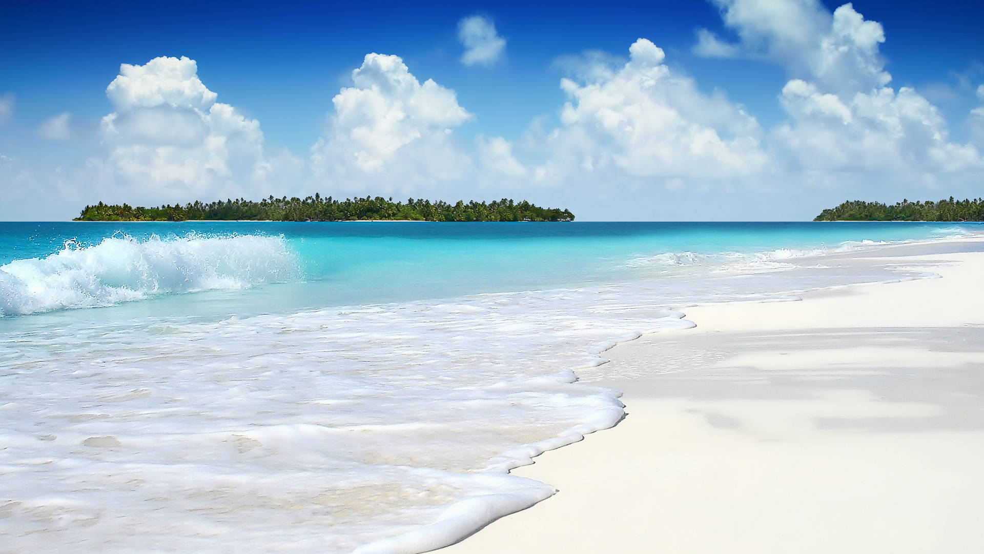 Hav Skum Bølger Beach Desktop Wallpaper