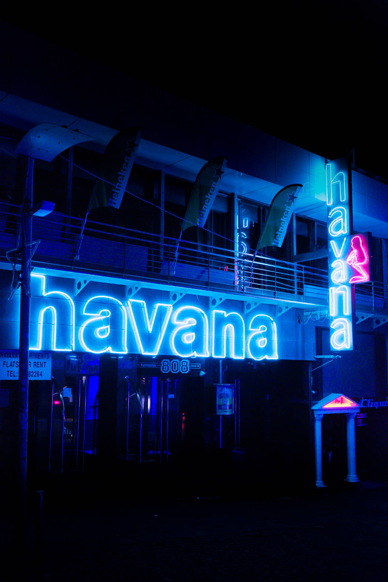 Havannain Neonblauem Iphone Wallpaper