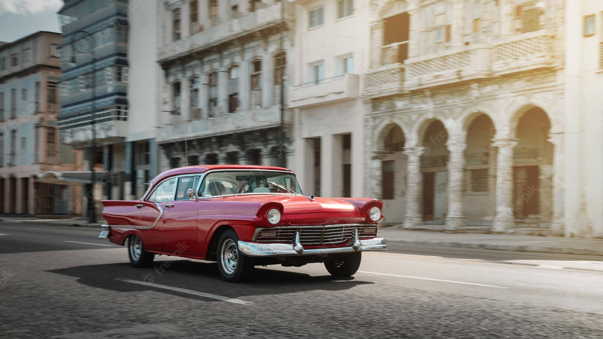 Havana Vintage Car 3D Render Wallpaper