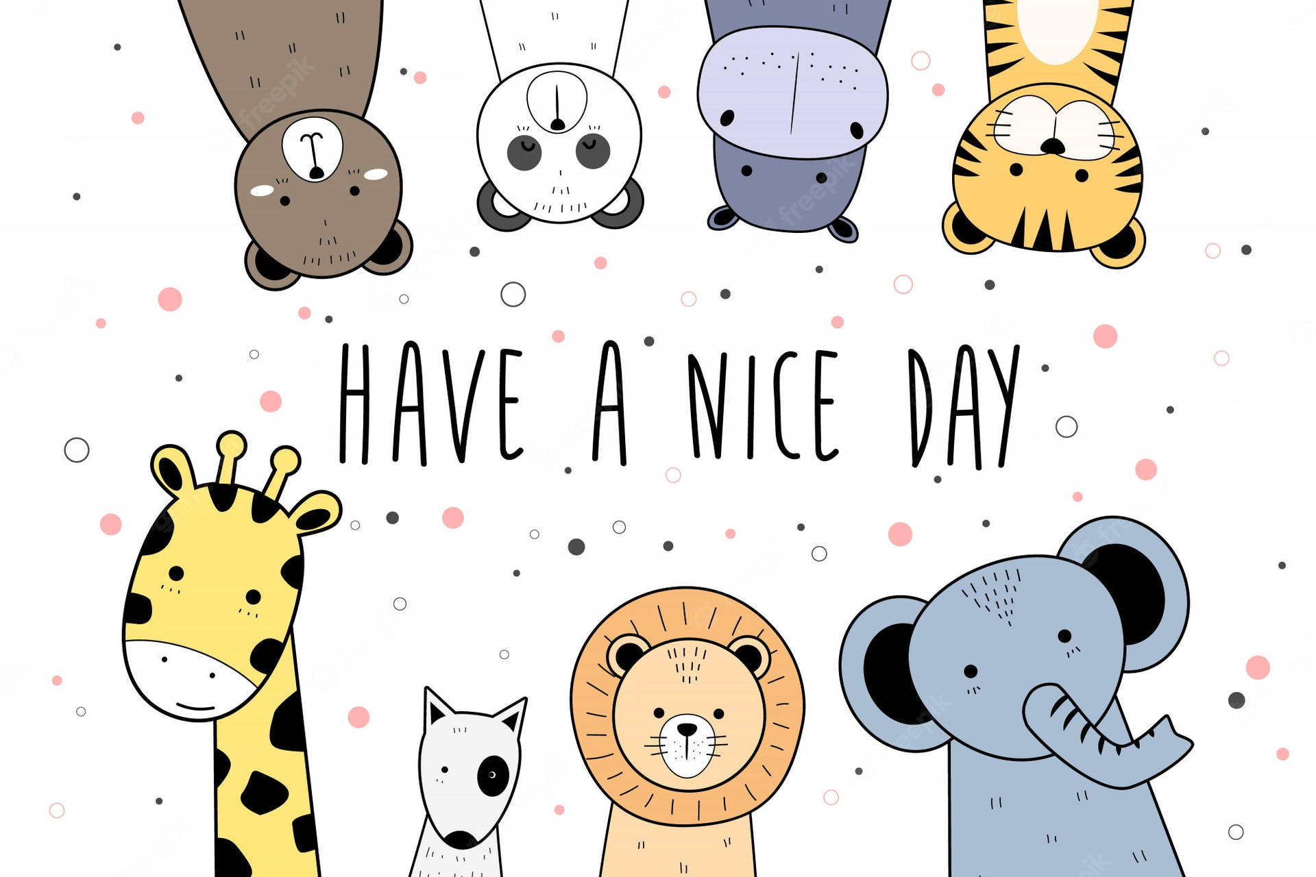 Have A Nice Day Animals Cartoon Art Wallpaper
