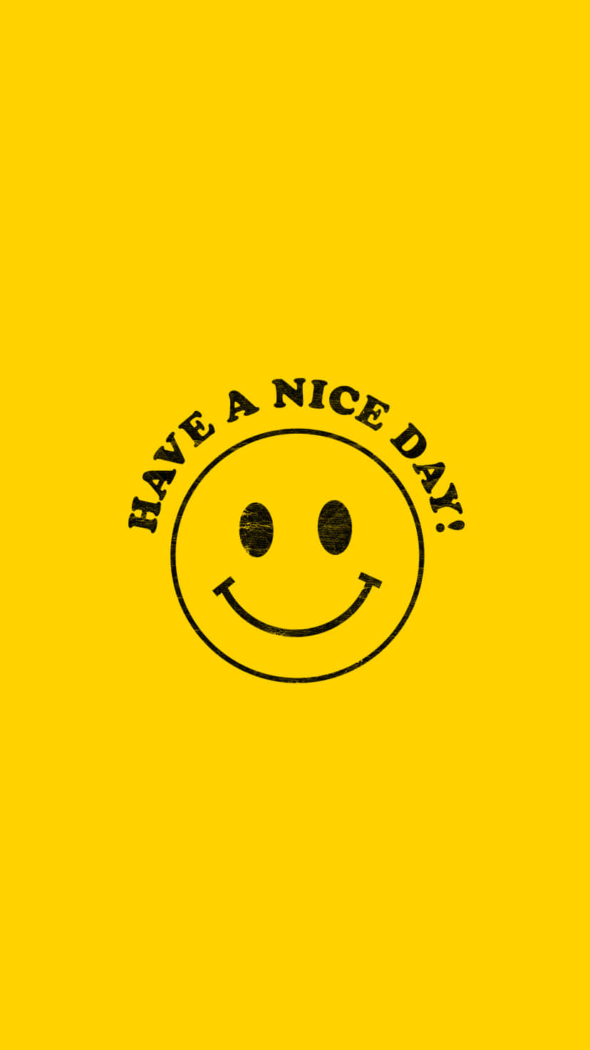Have A Nice Day Smiley Face Yellow Background Wallpaper