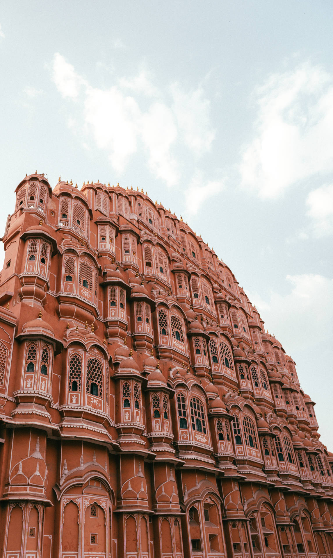 (hawa Mahal Is A Famous Landmark In Jaipur, India. The Sentence Is Suggesting Using A Picture Of The Facade As A Wallpaper For Computer Or Mobile.) Wallpaper