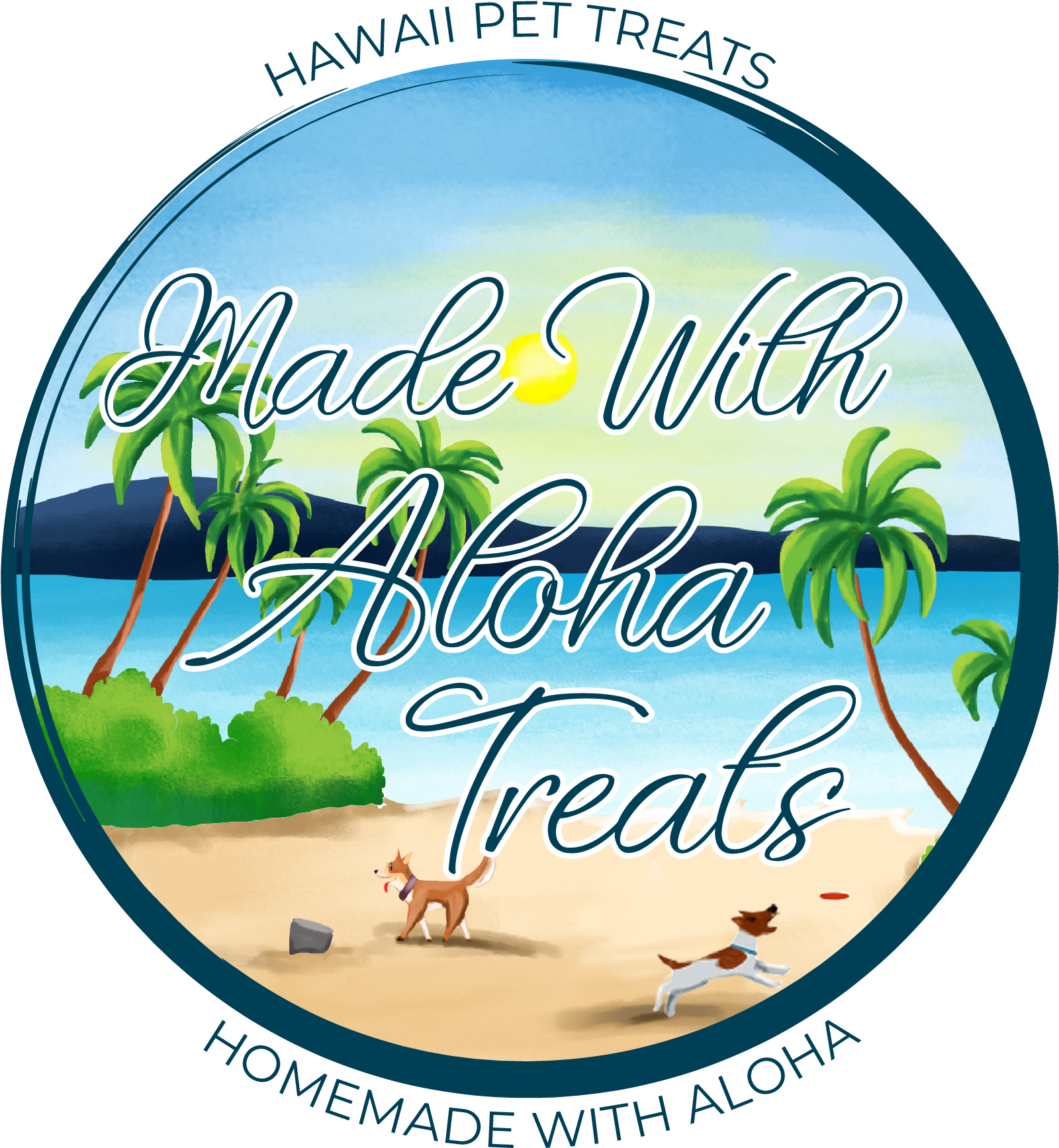 Hawaii Pet Treats Aloha Beach Scene PNG