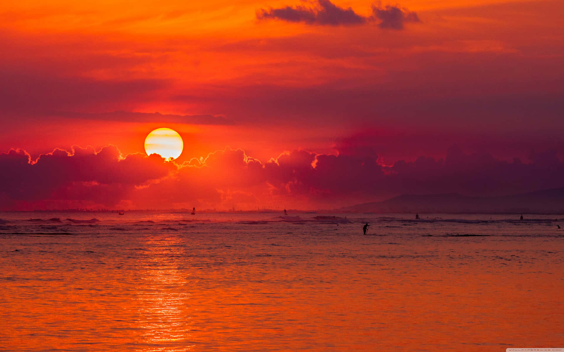 Fang skønheden af Hawaiis fantastiske solnedgang. Wallpaper