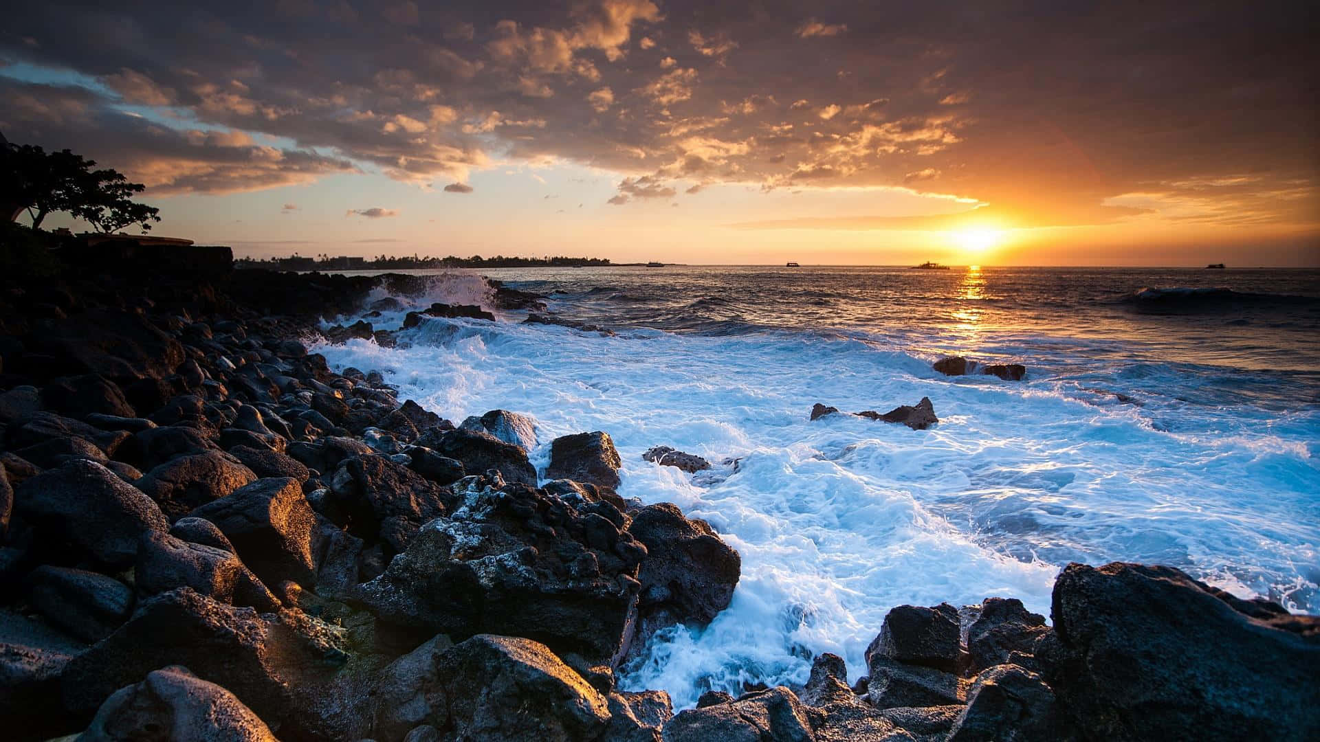 Hawaii Sunset Coast Wallpaper