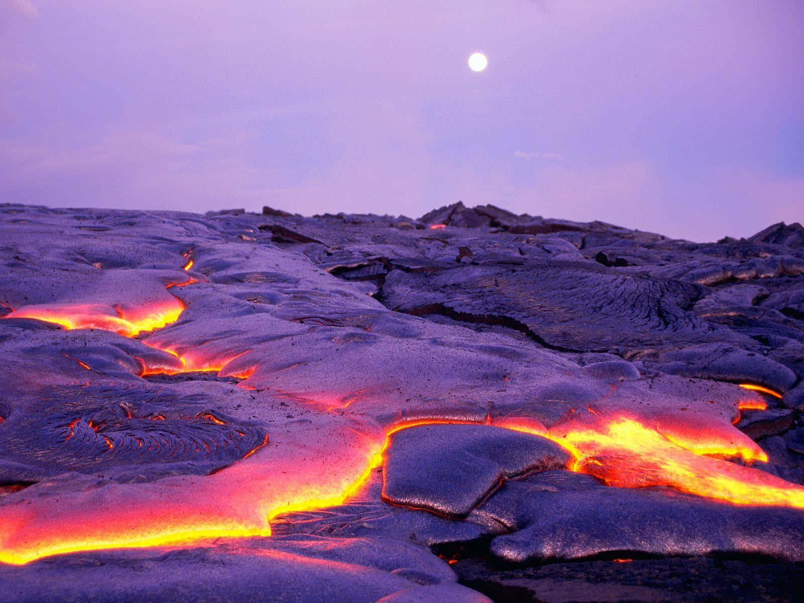 Hawaii Volcanoes National Park Magma Kogende Væg Tapet Wallpaper