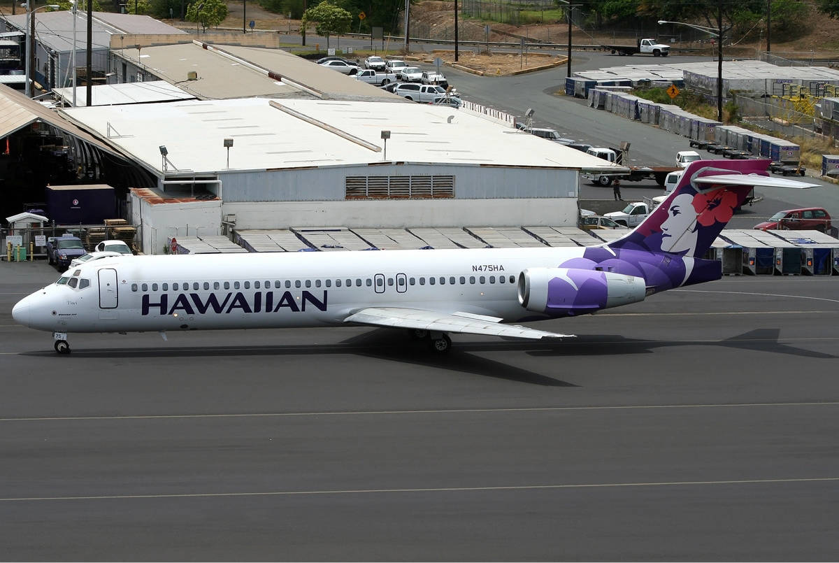 Hawaiian Airlines Plane On Cemented Tarmac Wallpaper