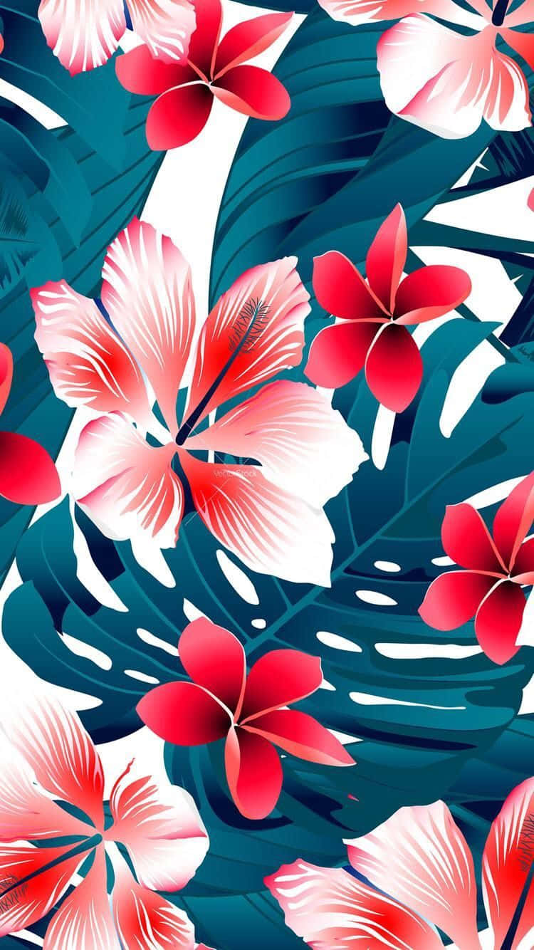Tropical Flower In Hawaiian Background