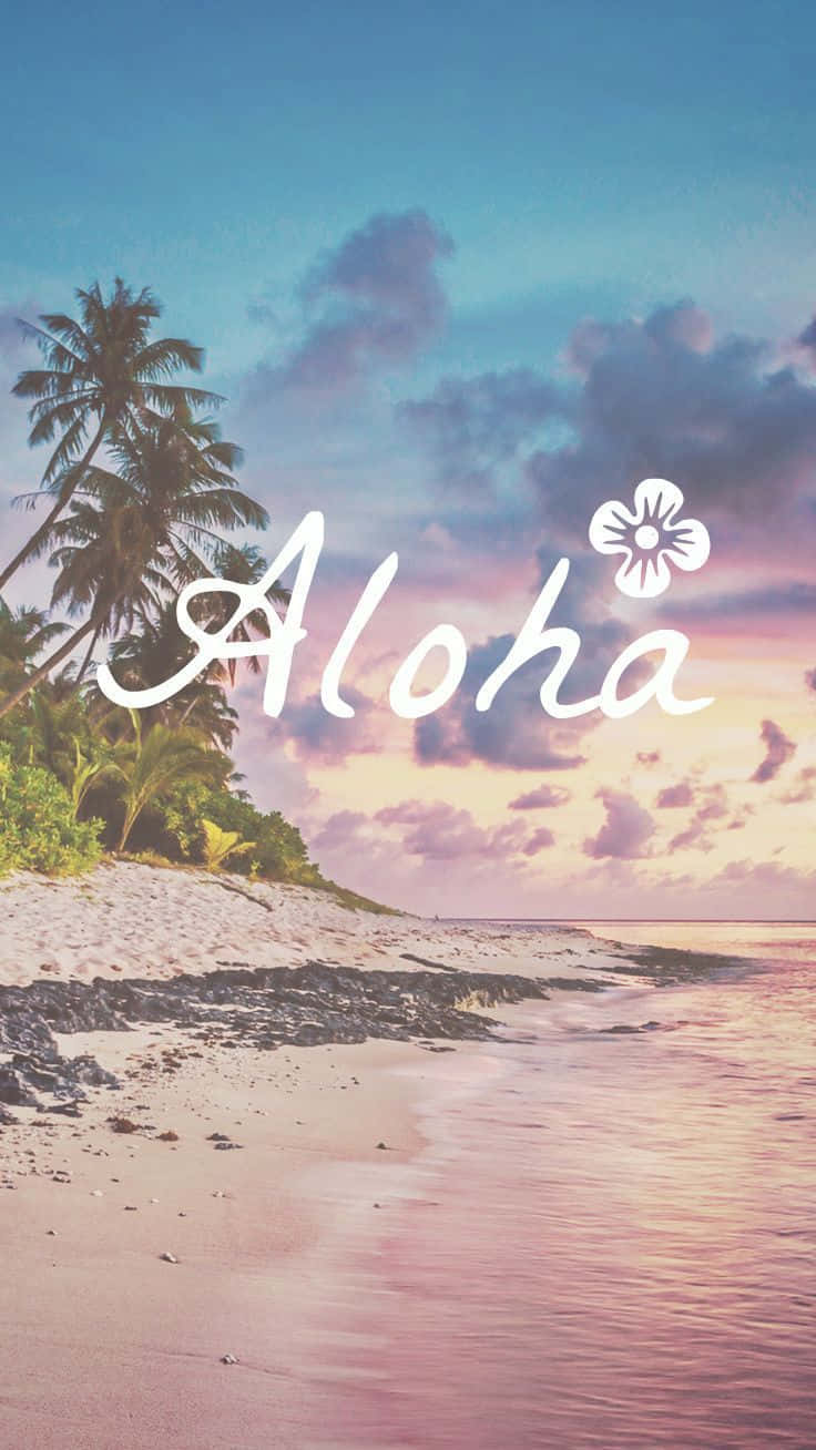 Aloha Beach In Hawaiian Background