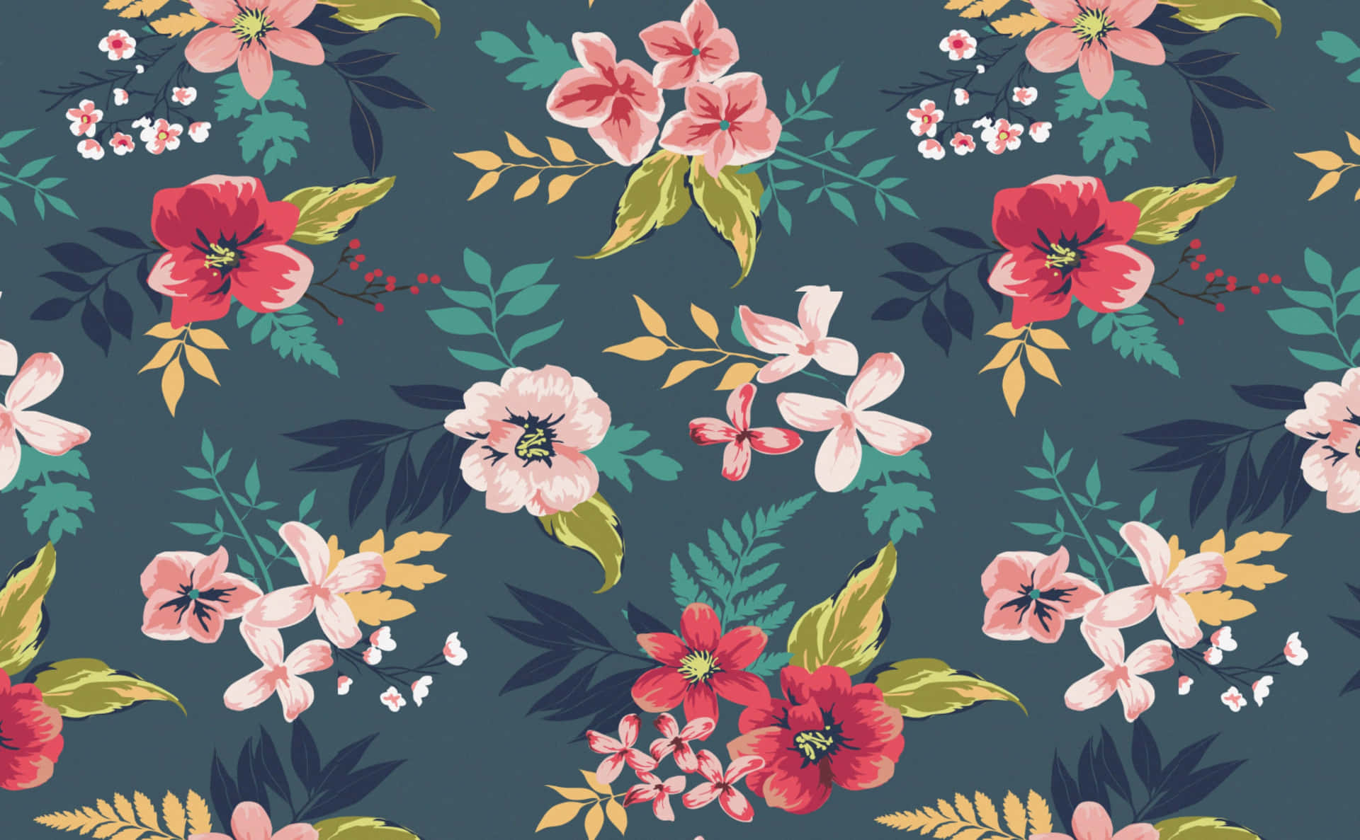 Hawaiian_ Floral_ Pattern_ Design Wallpaper