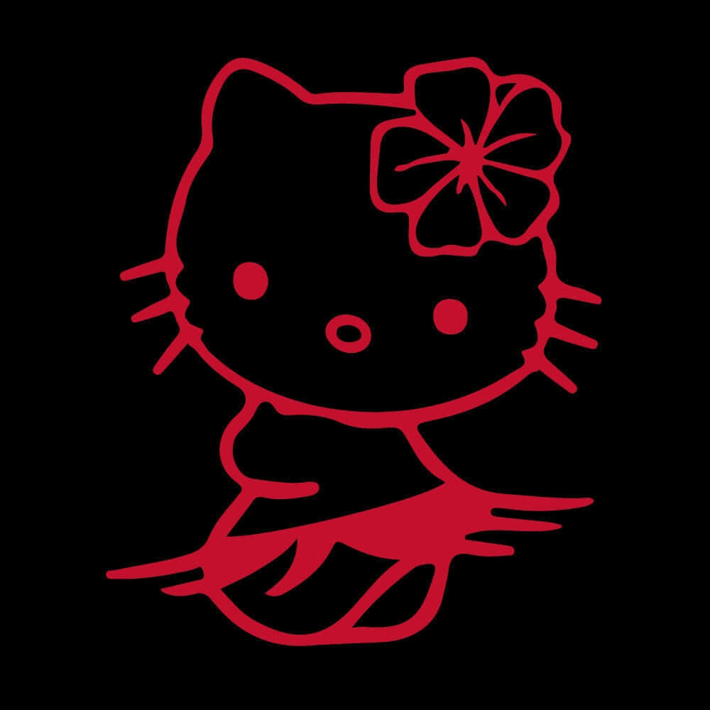 Hawaiian Hello Kitty Outline Wallpaper