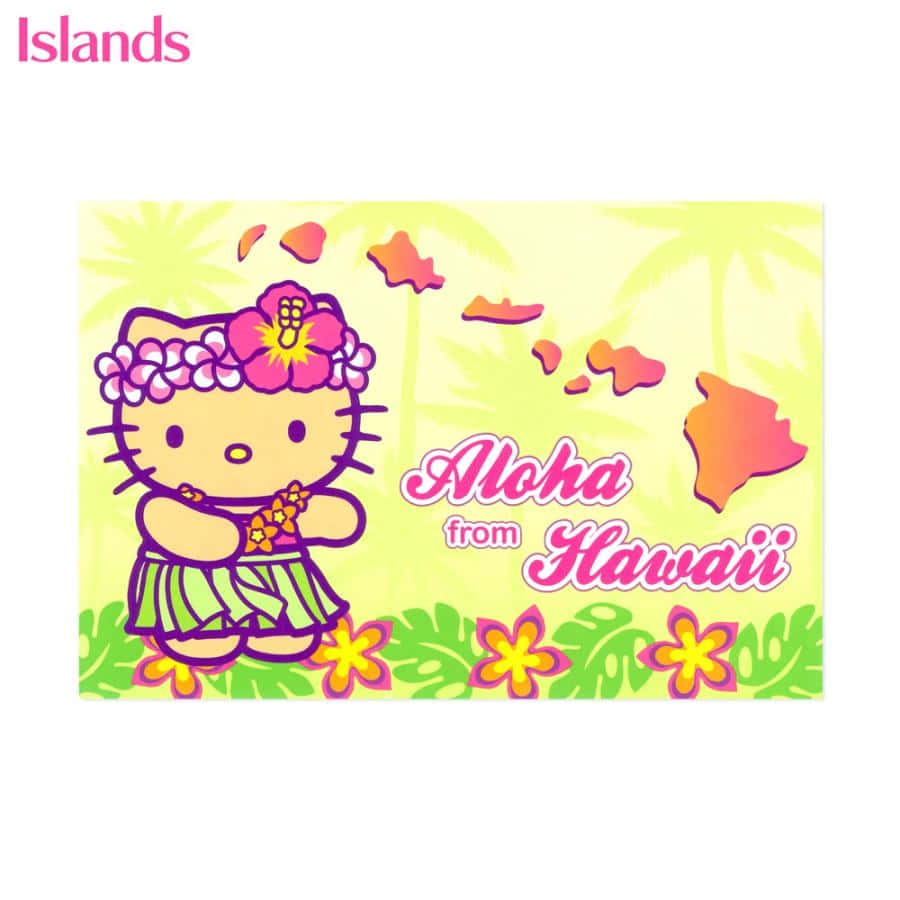 Hawaiiaanse Hello Kitty Postkaart Achtergrond