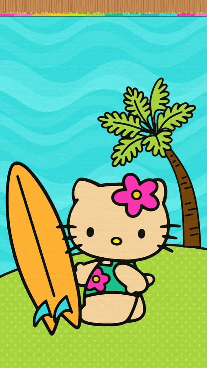 Hawaiian Hello Kitty Surfer Wallpaper