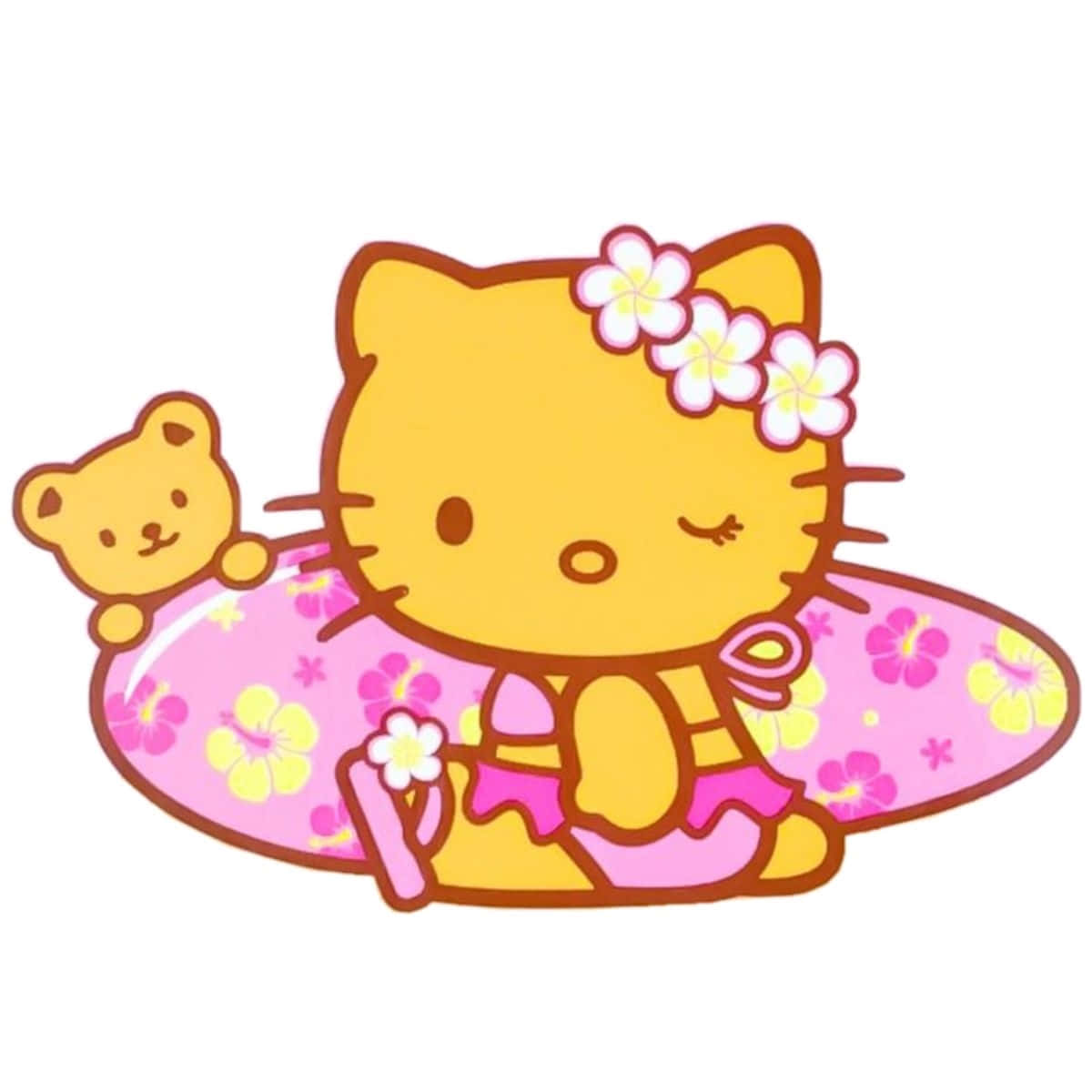 Hawaiian Hello Kitty Surfing Wallpaper