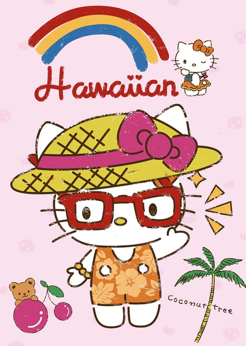 Hawaiian_ Hello_ Kitty_ Tropical_ Theme Wallpaper