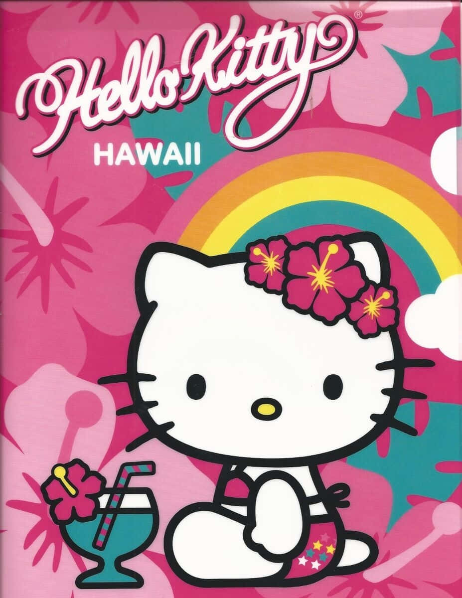 Hawaiian Hello Kitty Tropical Theme Wallpaper