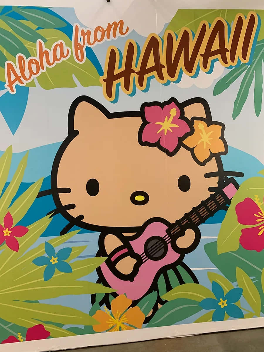 Hawaiiaanse Hello Kitty Ukulele Achtergrond