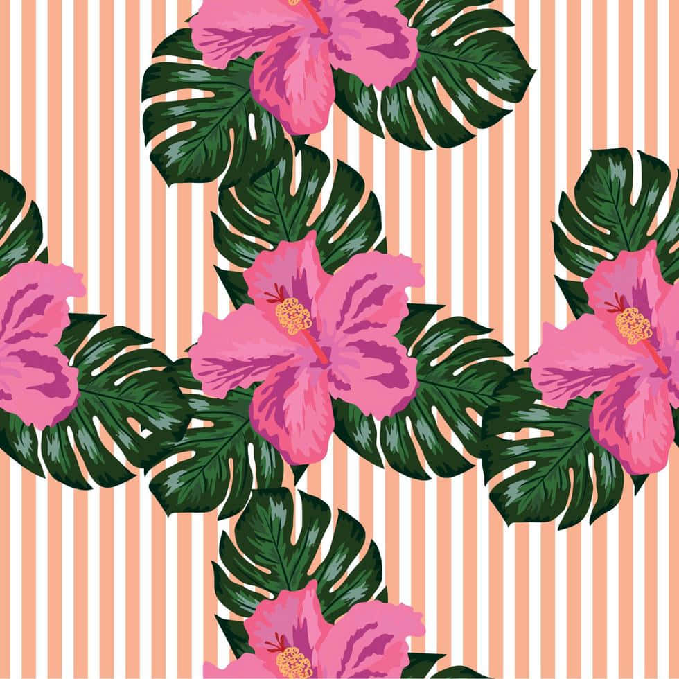 Hawaiian_ Hibiscus_ Floral_ Pattern Wallpaper