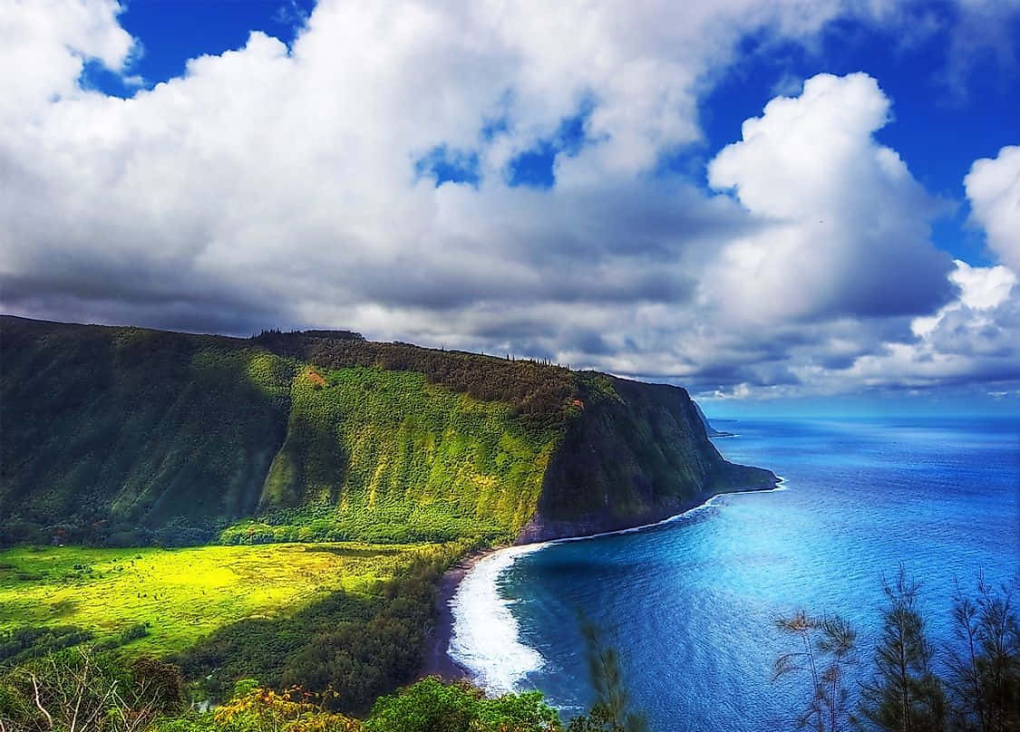 Adembenemend Uitzicht Op Een Hawaiiaans Eiland Achtergrond