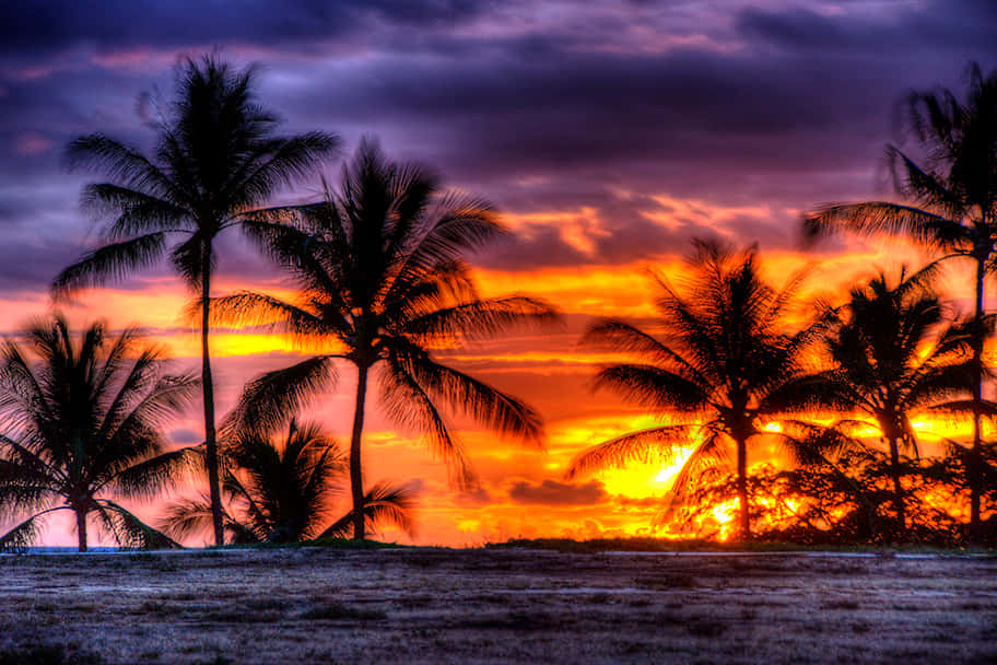 Immaginidel Tramonto Sulle Spiagge Delle Hawaii