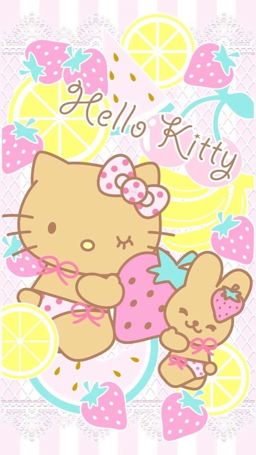 Hawaiian Theme Hello Kittyand Friend Wallpaper