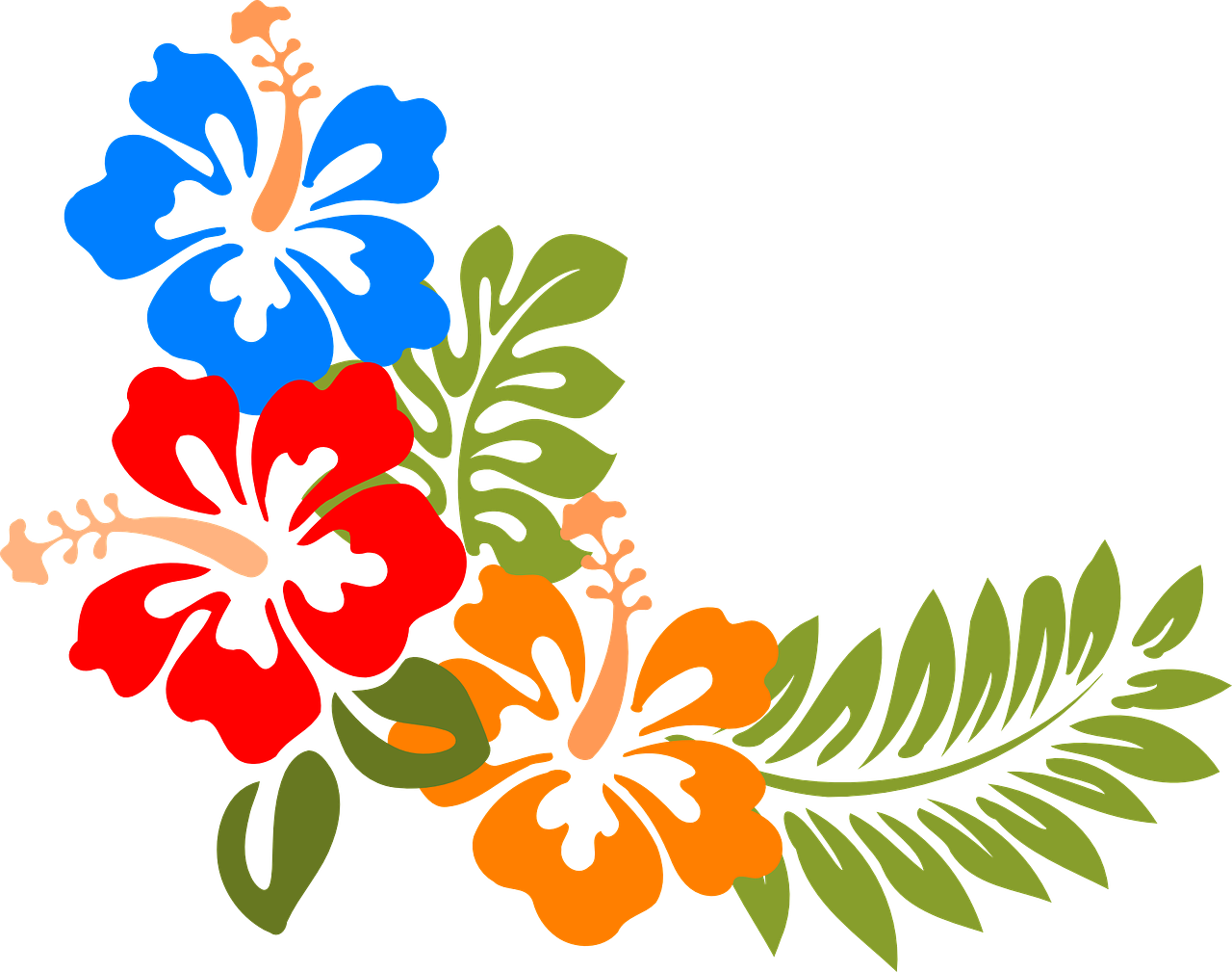 Hawaiian_ Hibiscus_ Floral_ Arrangement PNG