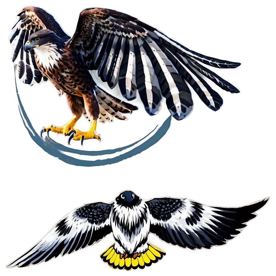 Hawk And Falcon Comparison Png 06122024 PNG