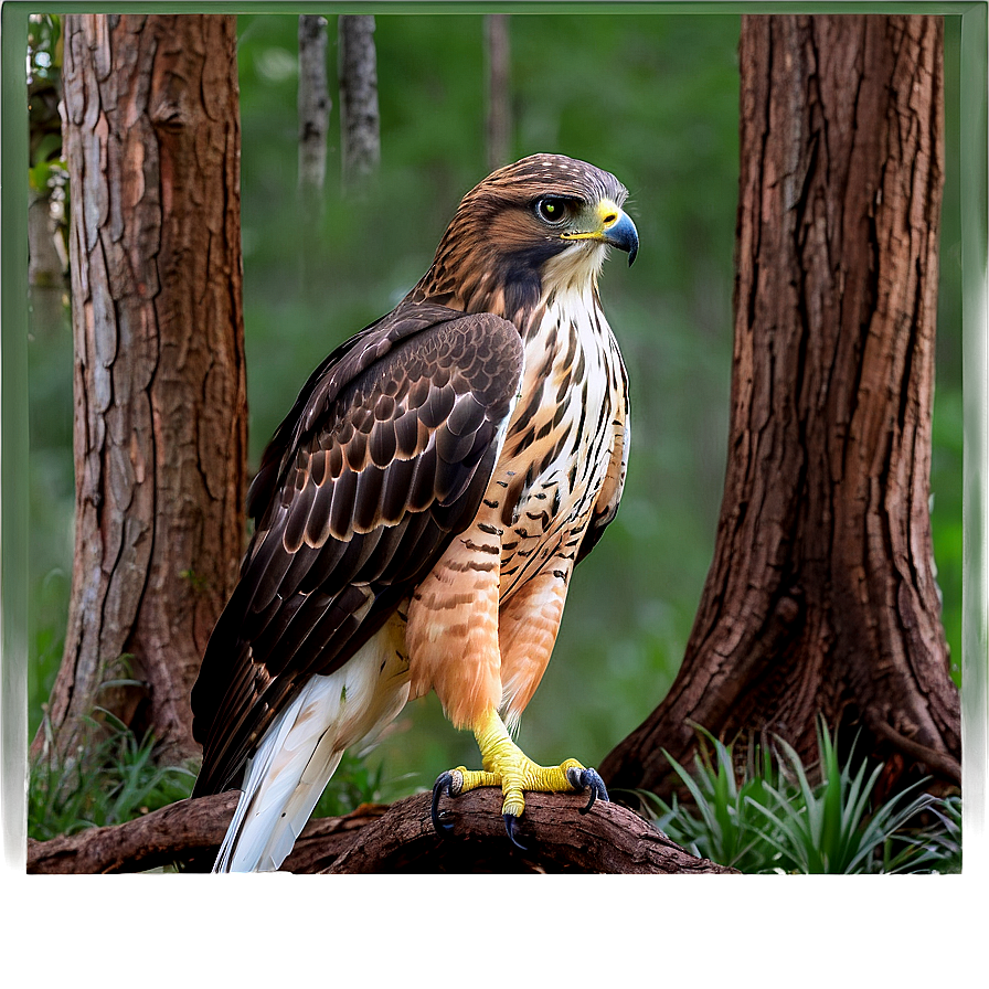 Hawk In Forest Setting Png Uyw PNG