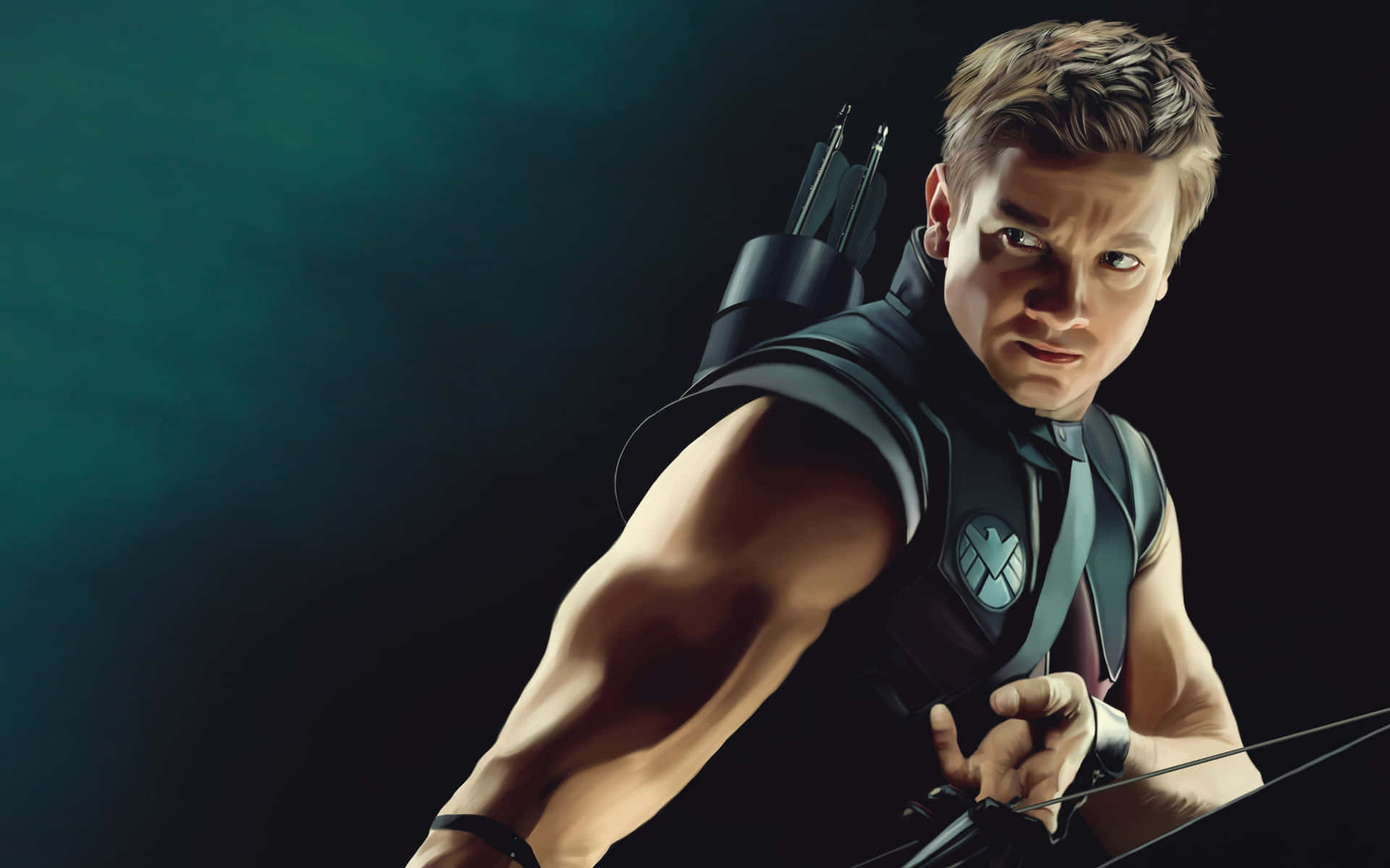 Hawkeye Armed with His Weapon