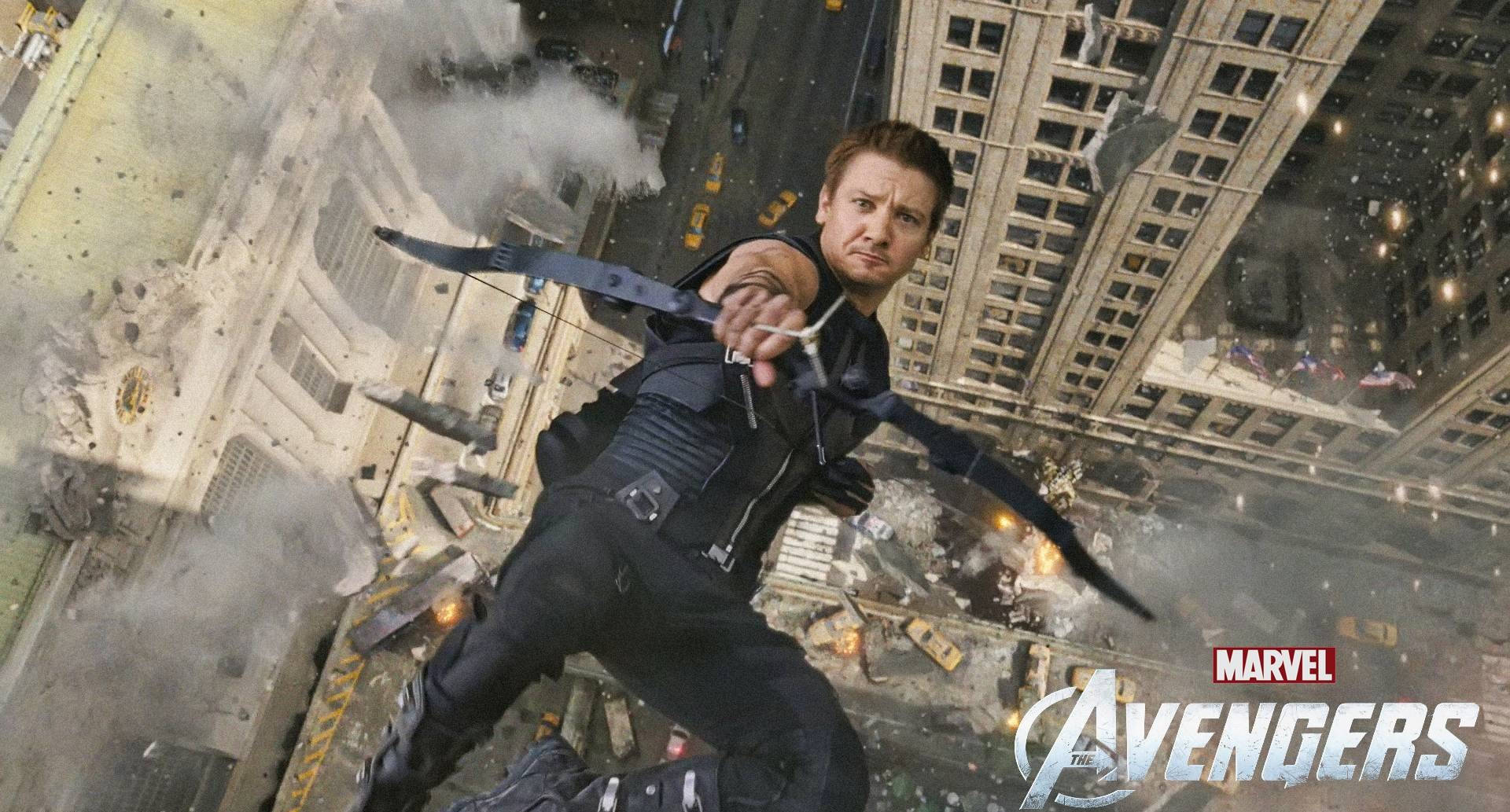 Hawkeye Falling From Building Background
