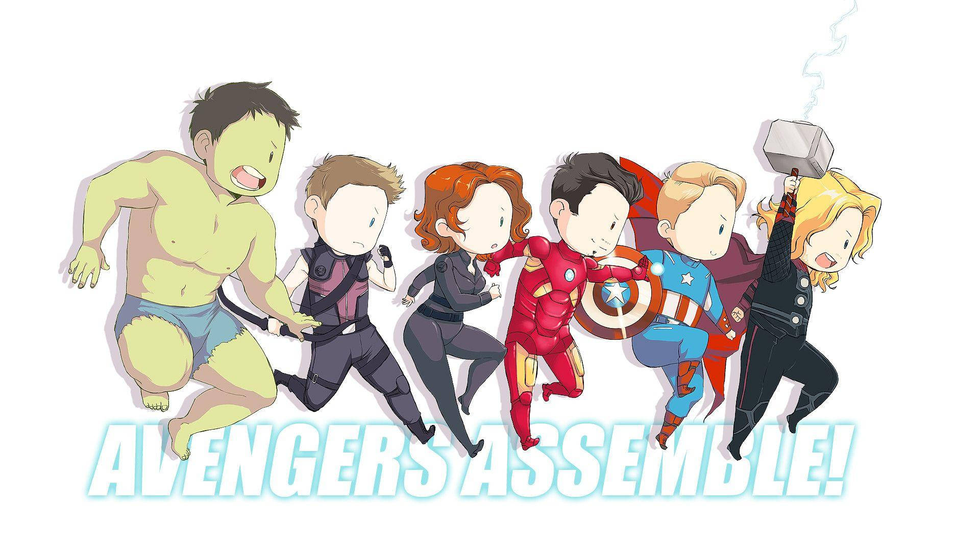 Hawkeye With Chibi Avengers