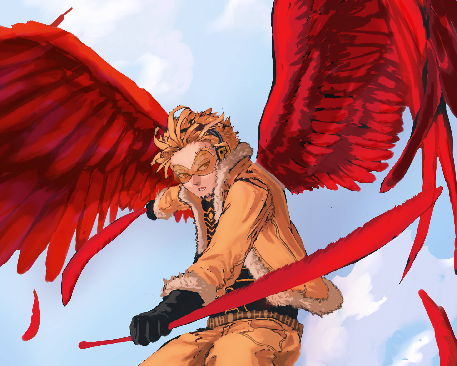 "The Wildly Popular Hero Hawks Circling The Skies" Wallpaper