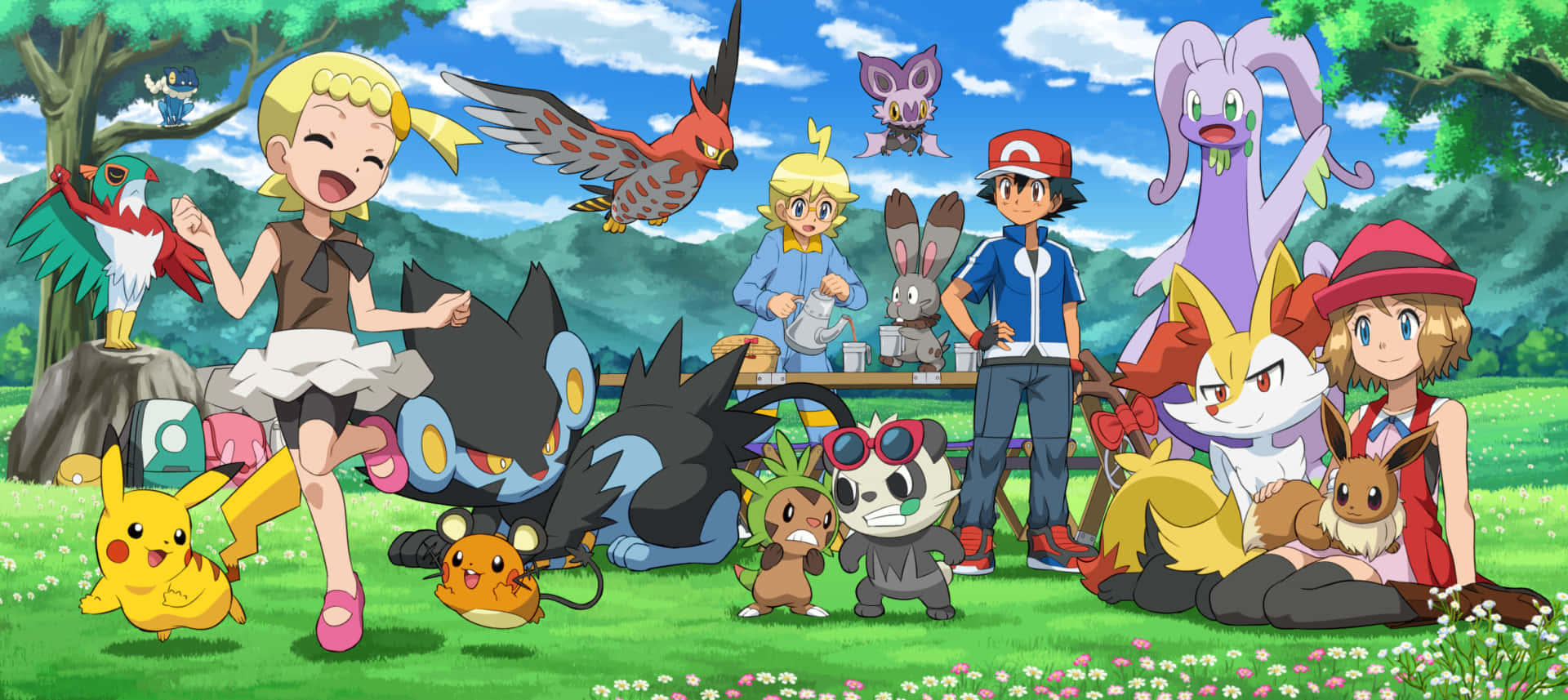 Hawlucha With Xy Cast Wallpaper