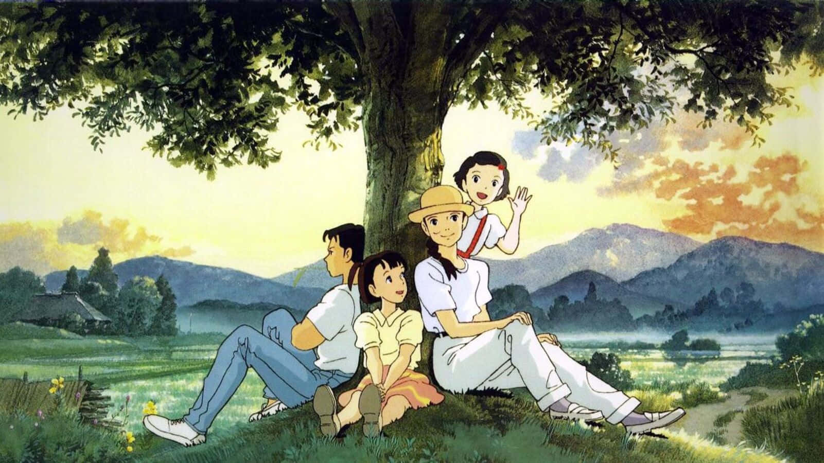 A collage of beloved Hayao Miyazaki films Wallpaper