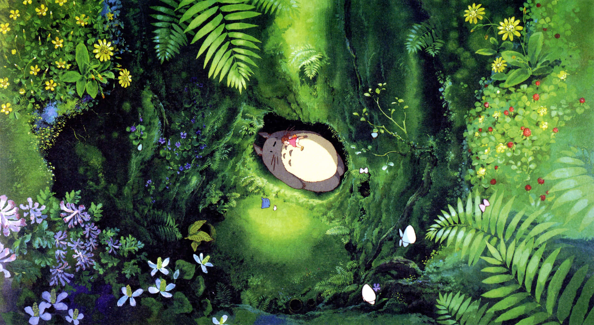 Spirited Adventure in the Sky - Studio Ghibli Magic Wallpaper