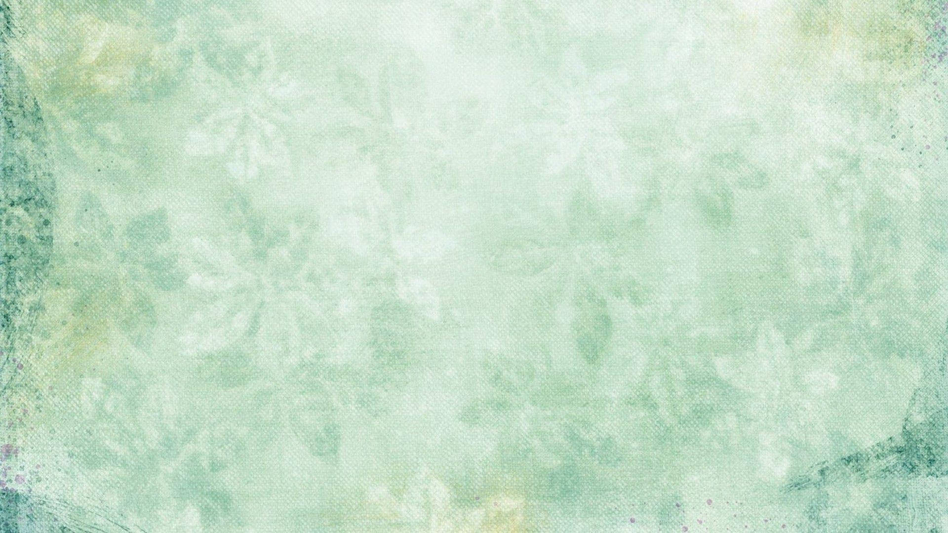 Hazy White Flowers Sage Green Desktop Wallpaper