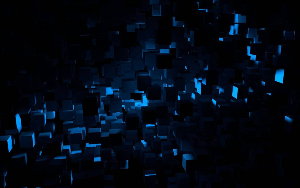 HD Abstrakt Mørkeblå Kube Tapet Wallpaper