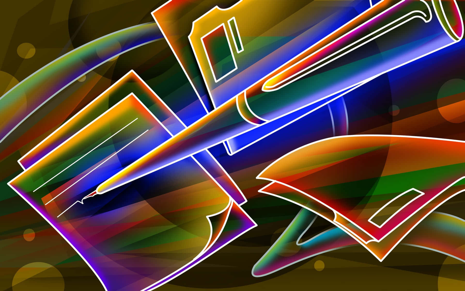 Blazing Electric Abstract Neon Wallpaper