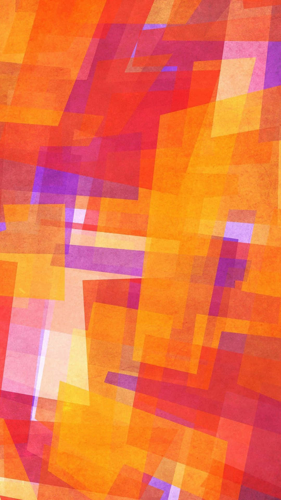 Fondode Pantalla Hd Abstracto De Cubismo En Colores Morado Y Naranja Para Teléfono Móvil. Fondo de pantalla