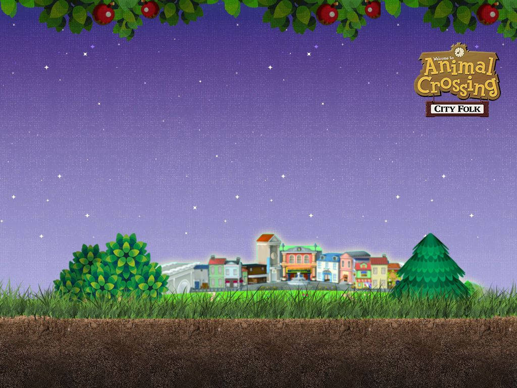 Enjoy the night view of Animal Crossing Wallpaper