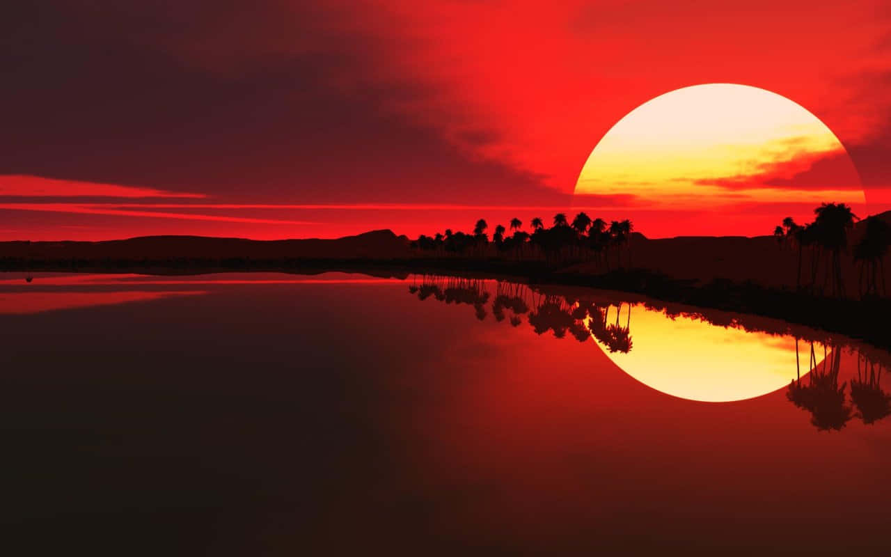 Red Sunset Hd Africa Background