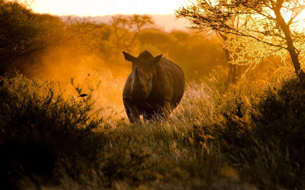 Rhinoceros In Field Hd Africa Background