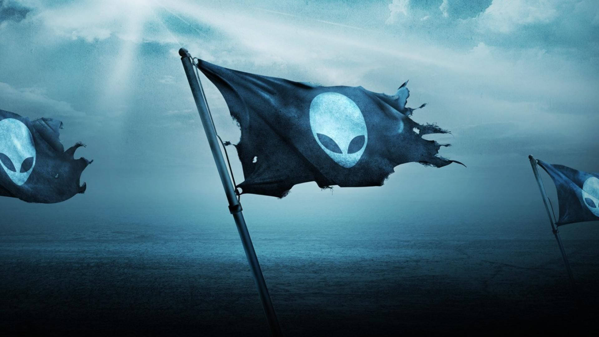 Show your pride in gaming with this Alienware Flag Wallpaper