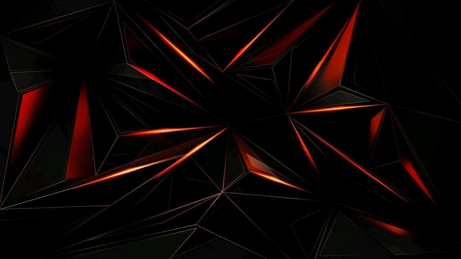 A Black Background With Red And Orange Triangles