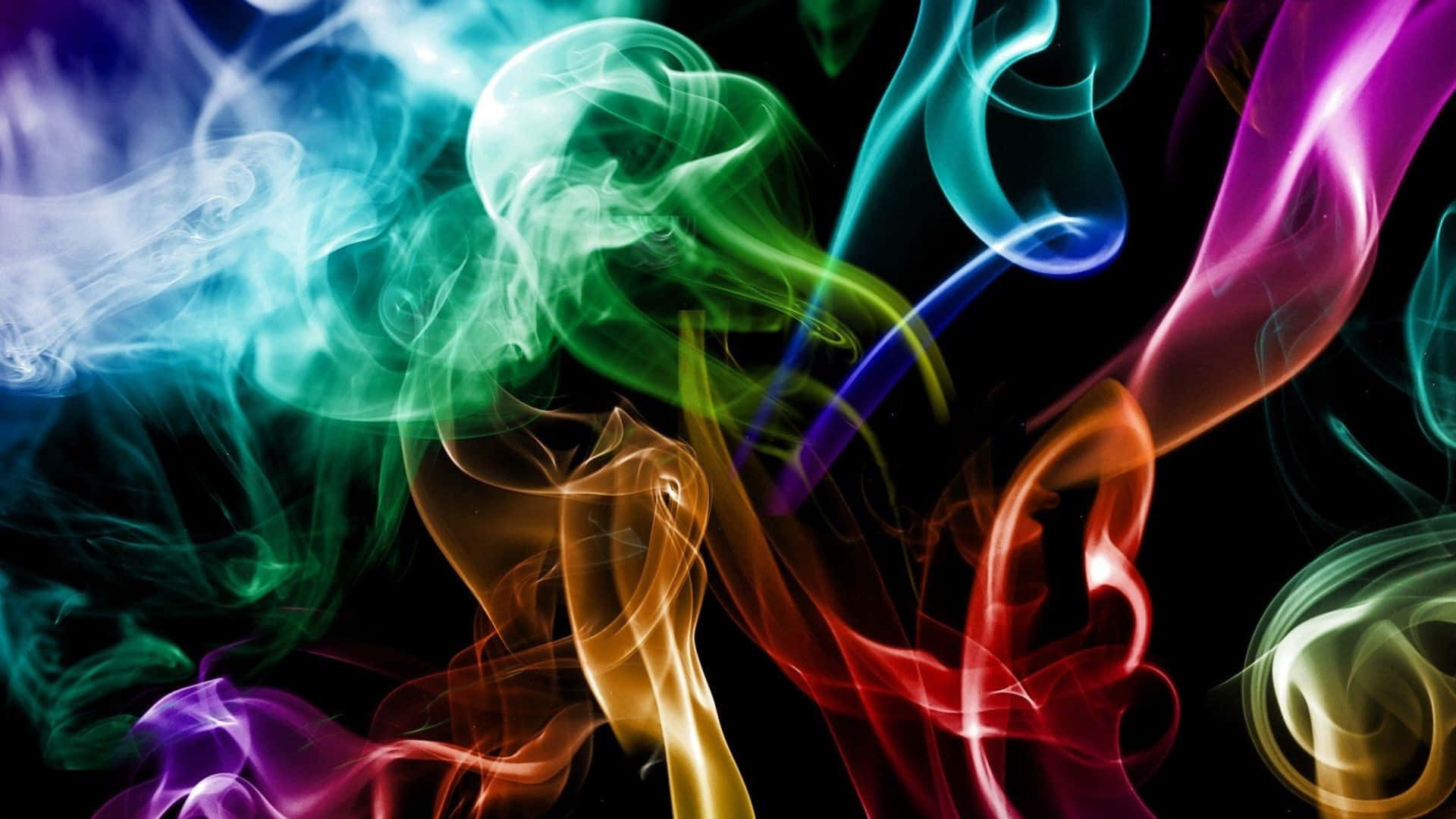 Colorful Smoke On A Black Background