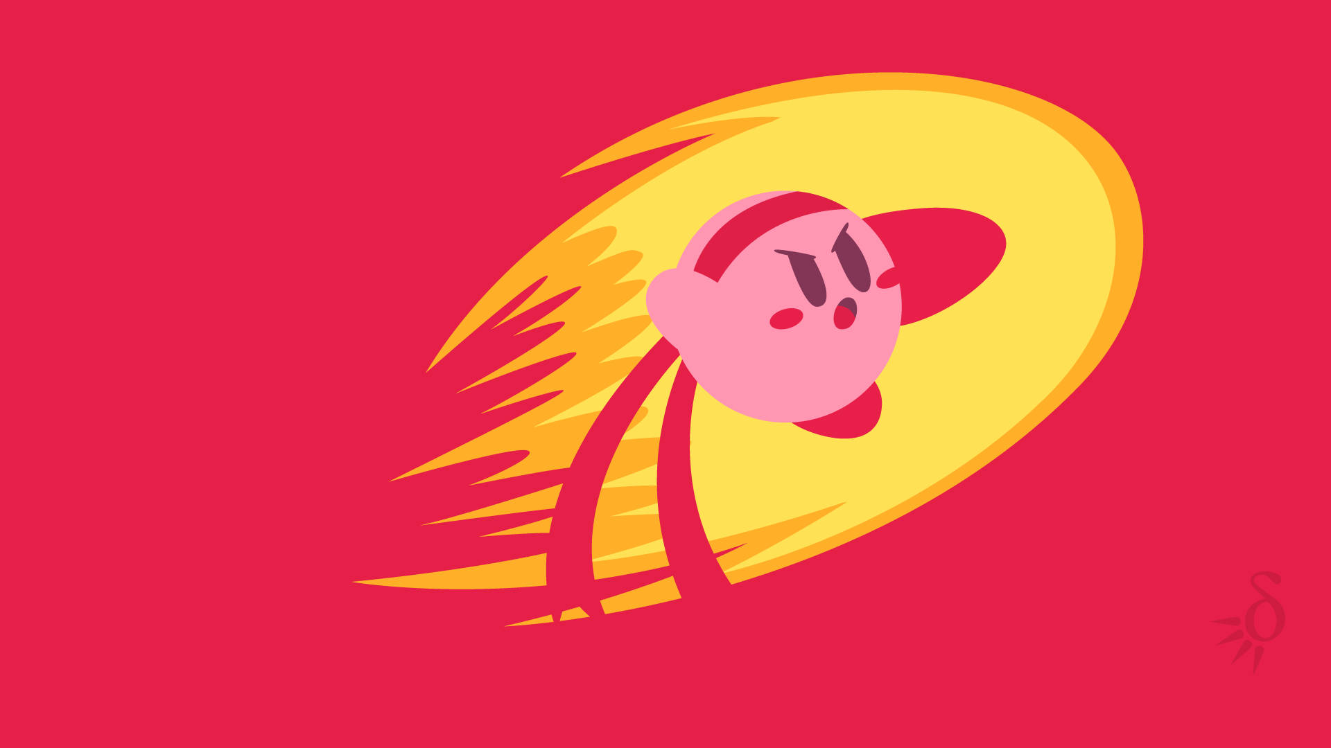 An amazing HD artwork wallpaper of angry Kirby