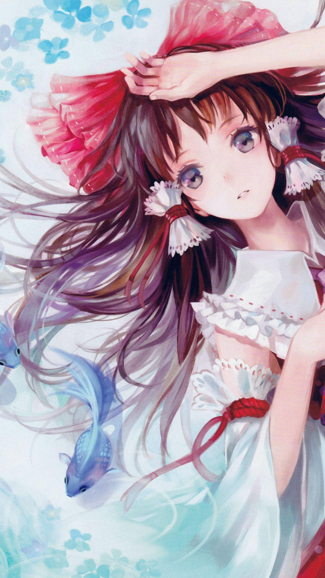 Hd Anime Phone Girl On Water Wallpaper