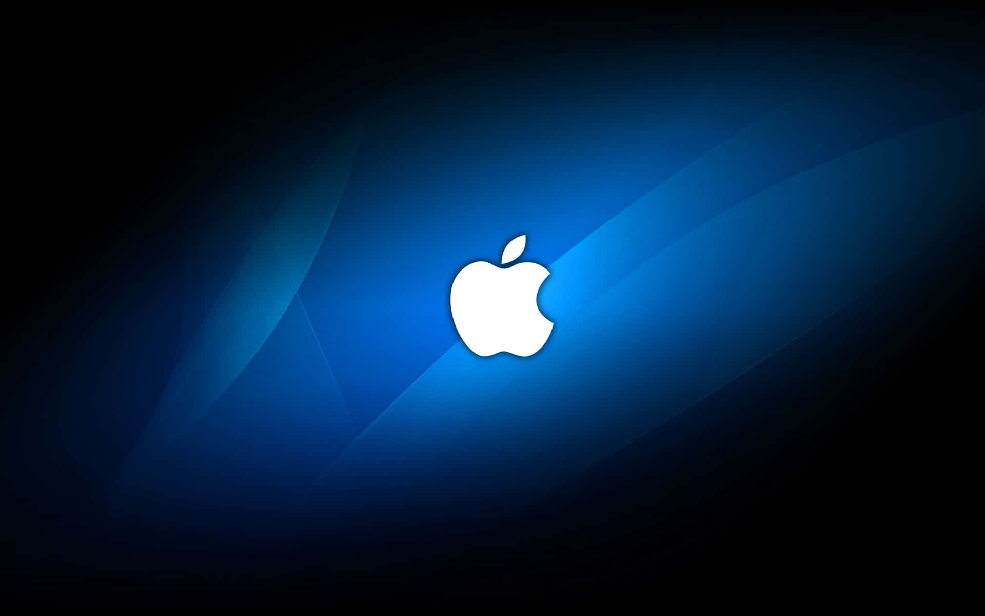 Sfondohd Apple Nero E Blu Con Logo