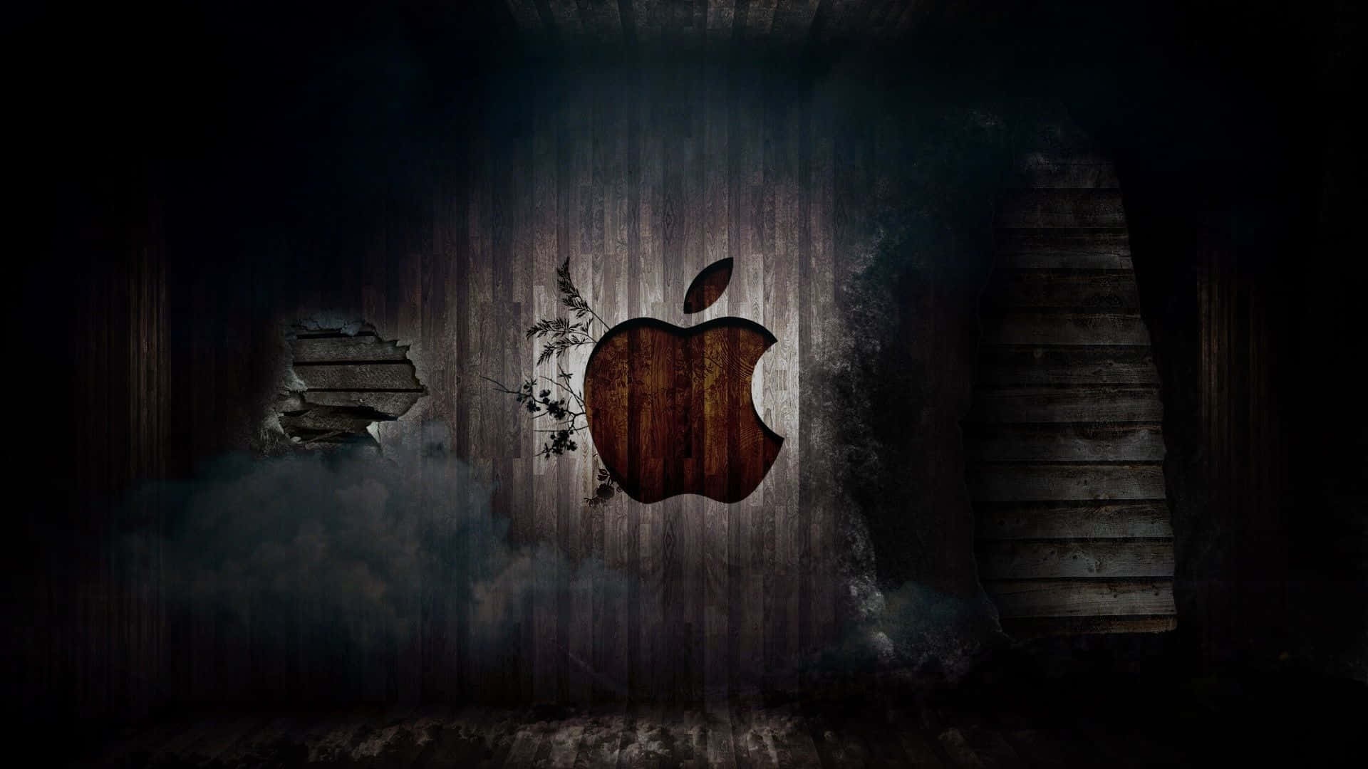 Vintage Wooden Logo HD Apple Background