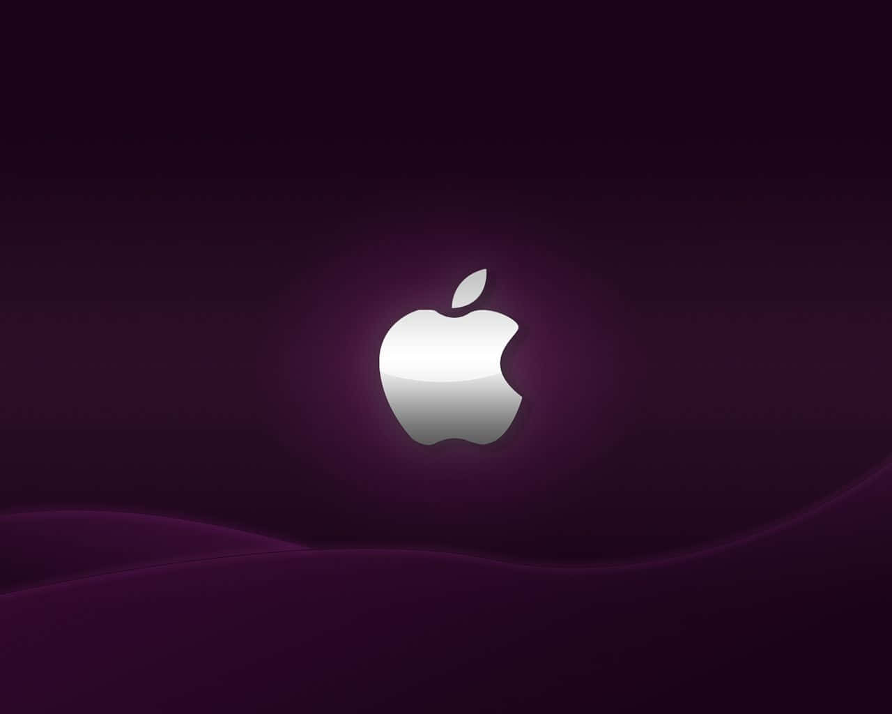 Dunkellilahintergrund Mit Silbernem Logo In Hd Für Apple